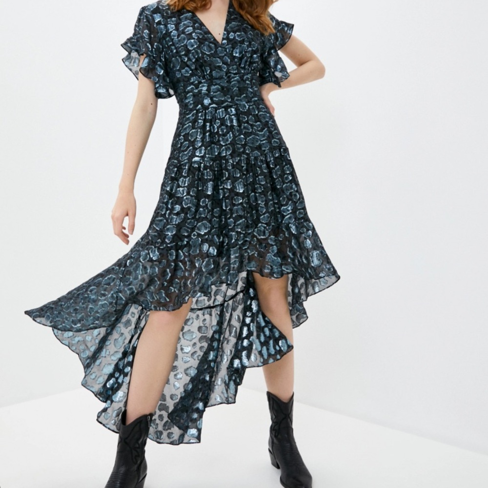 NWT BA&SH Grace Metallic Jacquard Dress Size Small - Picture 4 of 15